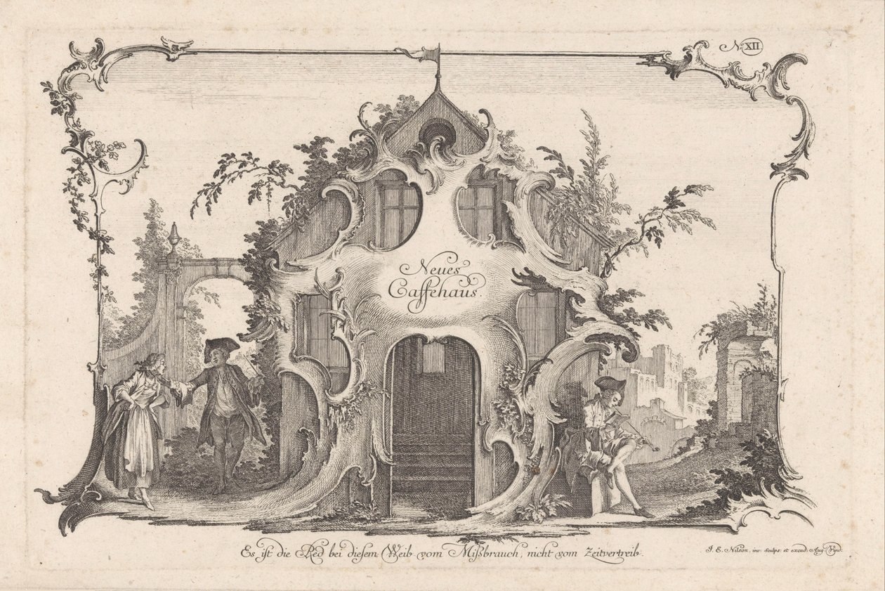 Café avec couple en dispute - Johann Esaias Nilson
