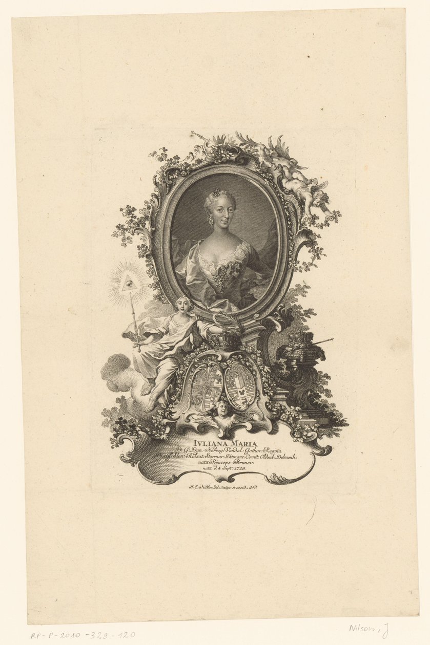 Portrait de Juliana Maria van Sleeswijk Hollsteyn - Johann Esaias Nilson