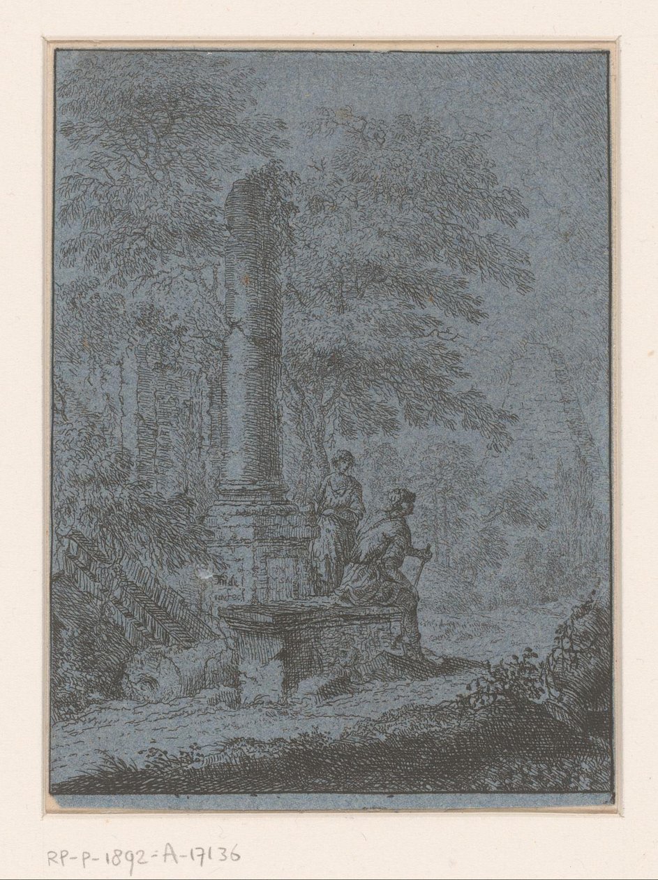 Paysage avec ruines et deux figures - Johann Friedrich Alexander Thiele