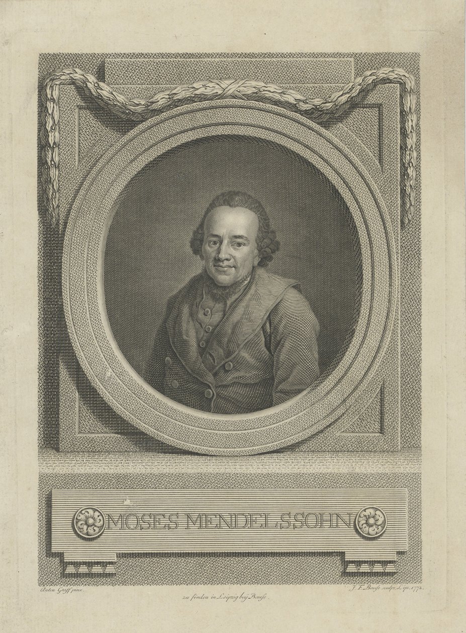 Portrait de Moses Mendelssohn 1729-1786, 1772 - Johann Friedrich Bause