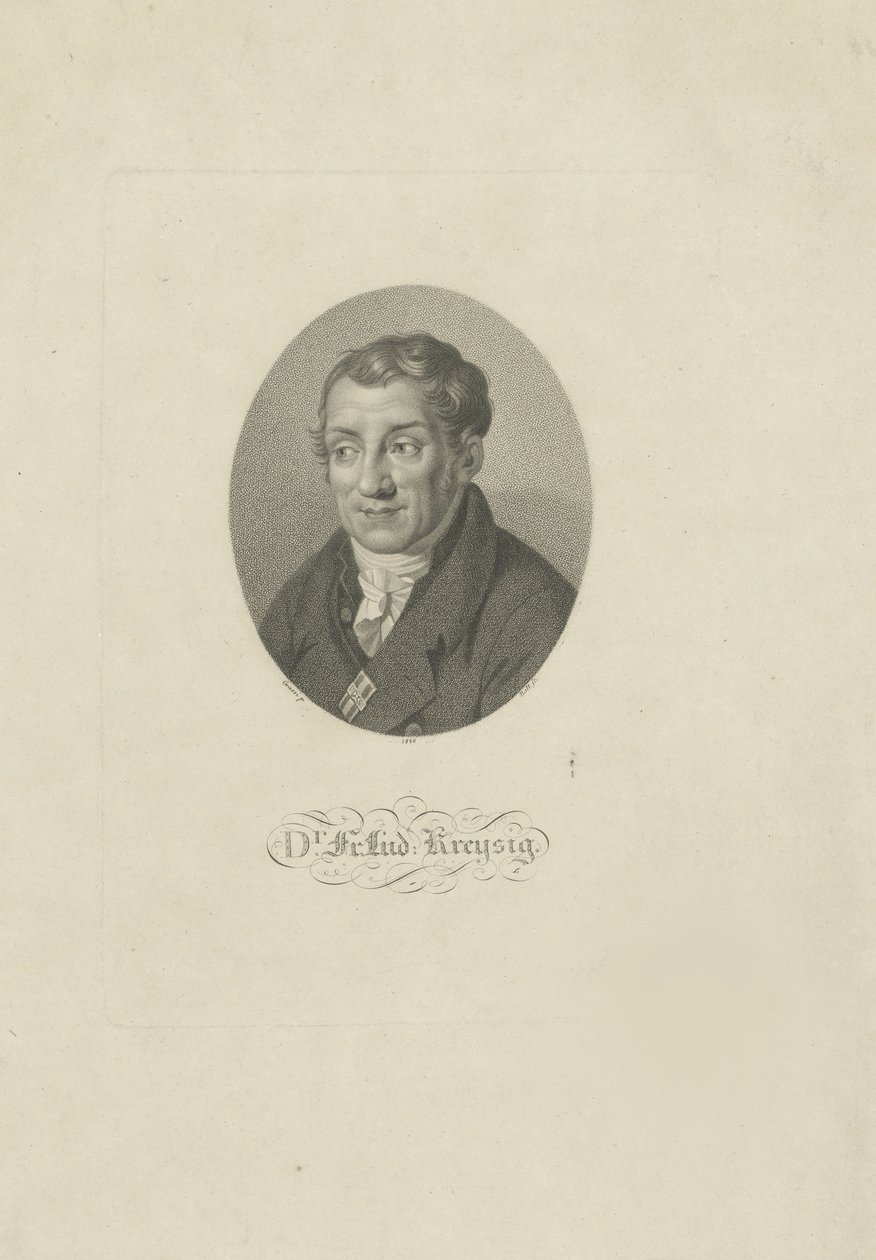 Portrait de Friedrich Ludwig Kreysig 1770-1839, 1826 - Johann Friedrich Bolt