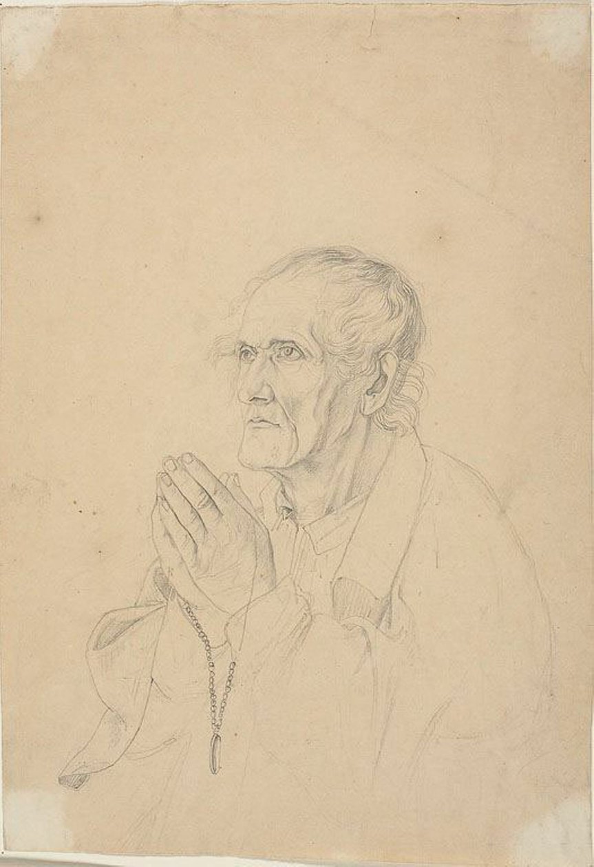 Vieil homme priant - Johann Friedrich Overbeck