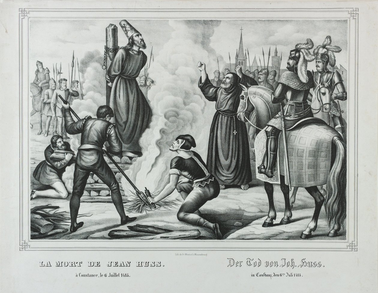 La Mort de Jan Hus à Constance, milieu du XIXe siècle - Johann Friedrich Wentzel