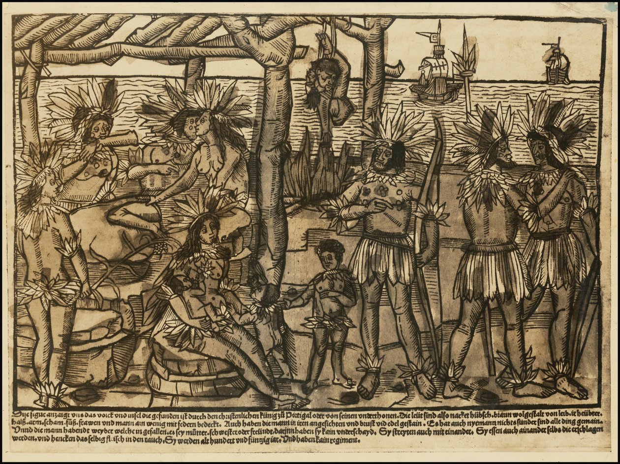 Illustration des Amérindiens réalisée par Johann Froschauer dans les années 1500 - Johann Froschauer