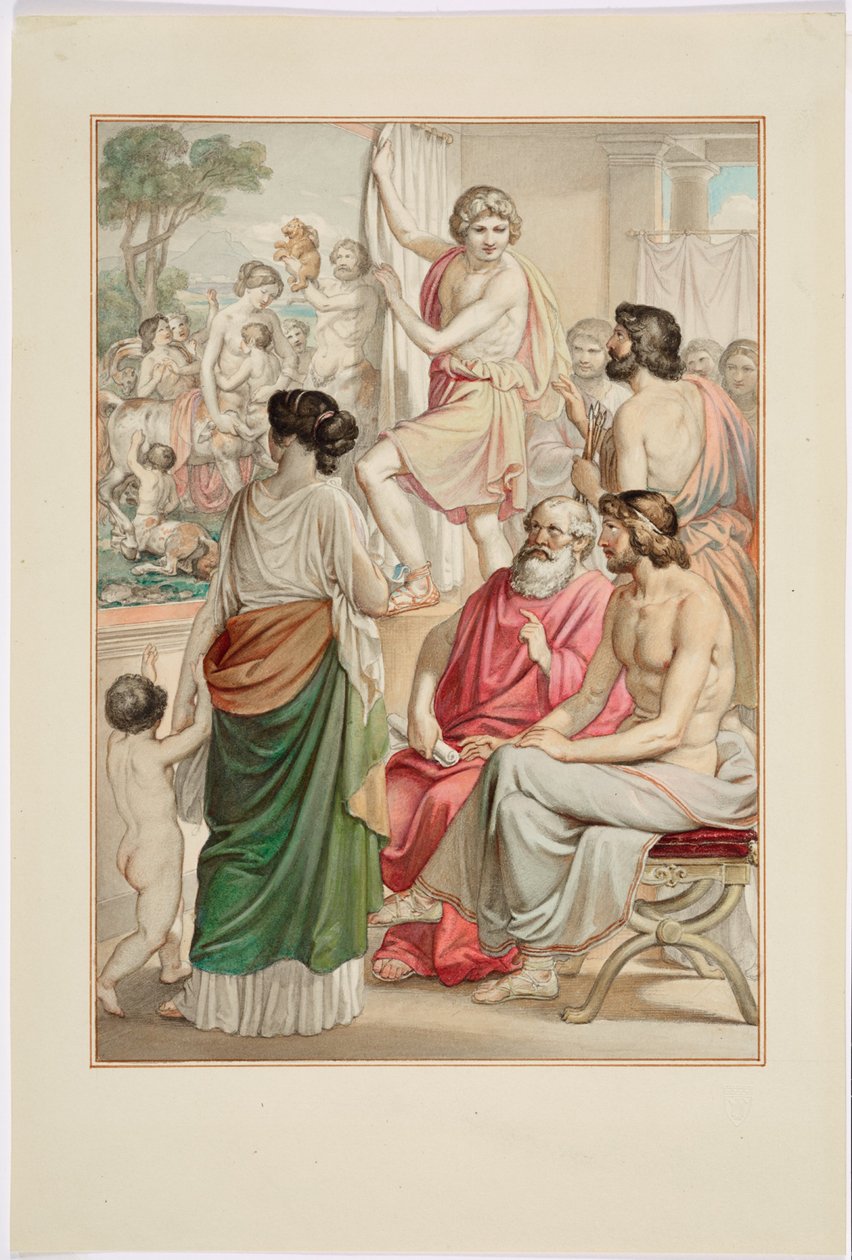 Le peintre Zeuxis présente son tableau de centaure - Johann Georg Hiltensperger