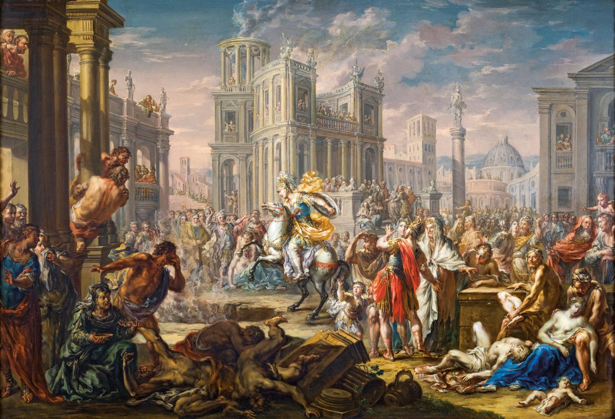 La mort sacrificielle de Marcus Curtius - Johann Georg Platzer