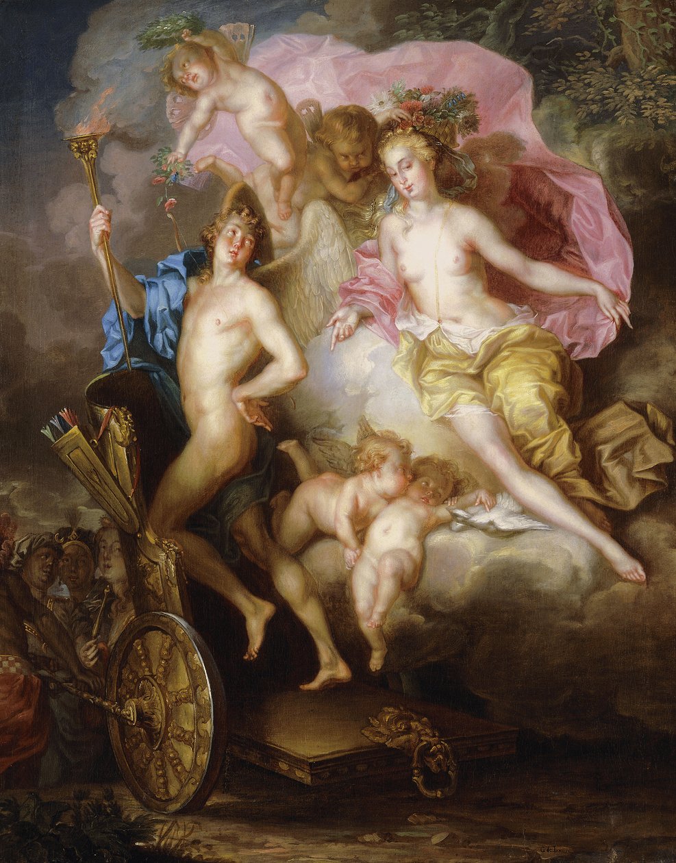 Le Triomphe de Vénus et Cupidon avec le Char de Cupidon - Johann Georg Platzer