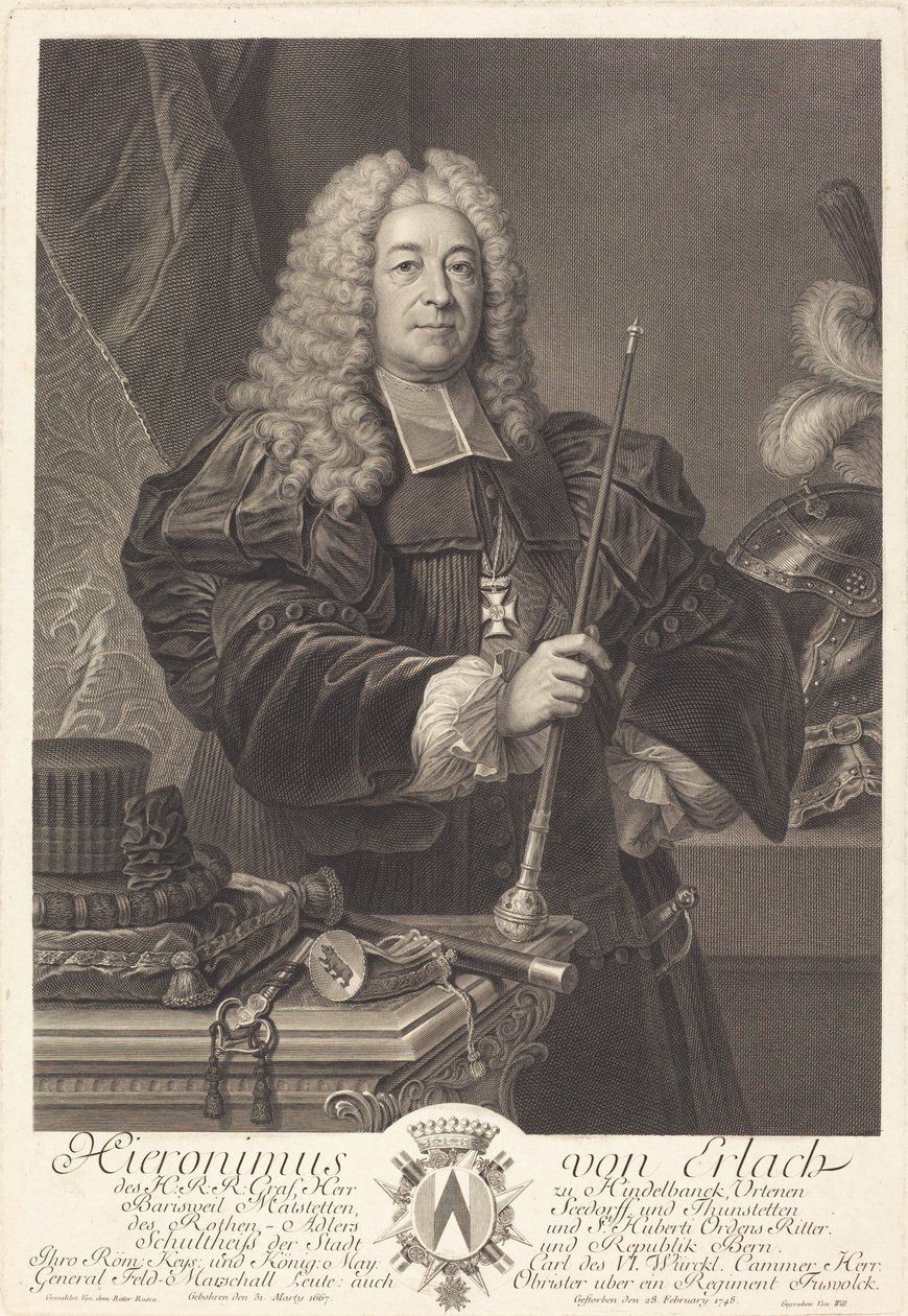 Johann von Erlach - Johann Georg Wille after Carlo Francesco Rusca, Cavalier