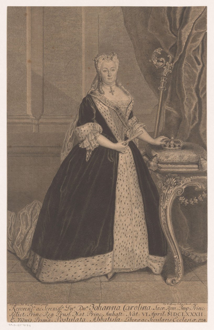 Portrait de Johanna Charlotte van Anhalt-Dessau - Johann Georg Wolffgang