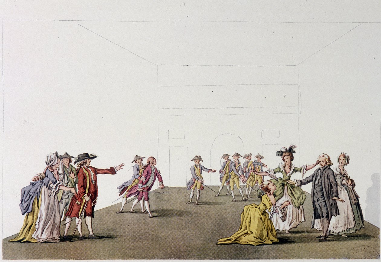 Dernière scène du « Père de famille » par Denis Diderot - fac-similé - gravure d