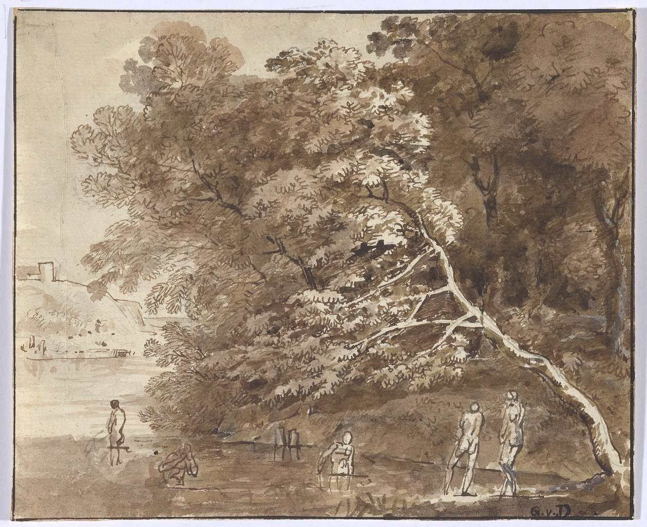 Des baigneuses dans la rivière - Johann Georg von Dillis