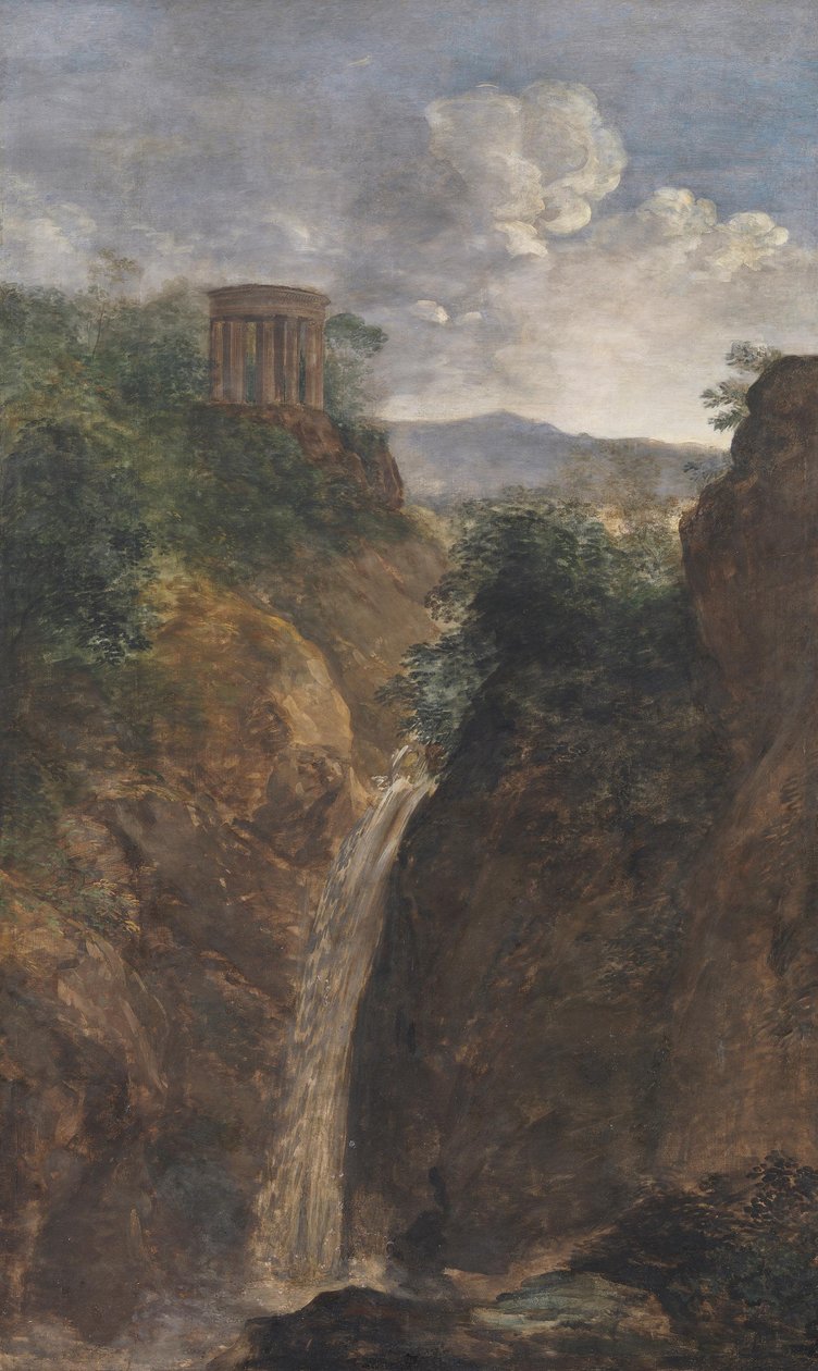 Cascade et temple rond près de Tivoli - Johann Georg von Dillis