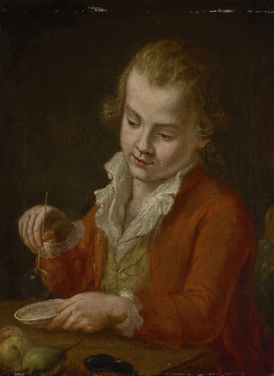 Garçon avec bulles de savon - Johann Georg von Edlinger