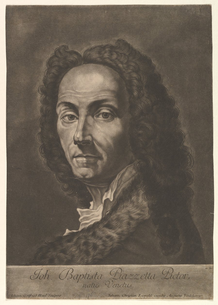 Portrait de Giovanni Battista Piazzetta, début du 18ème siècle - Johann Gottfried Haid