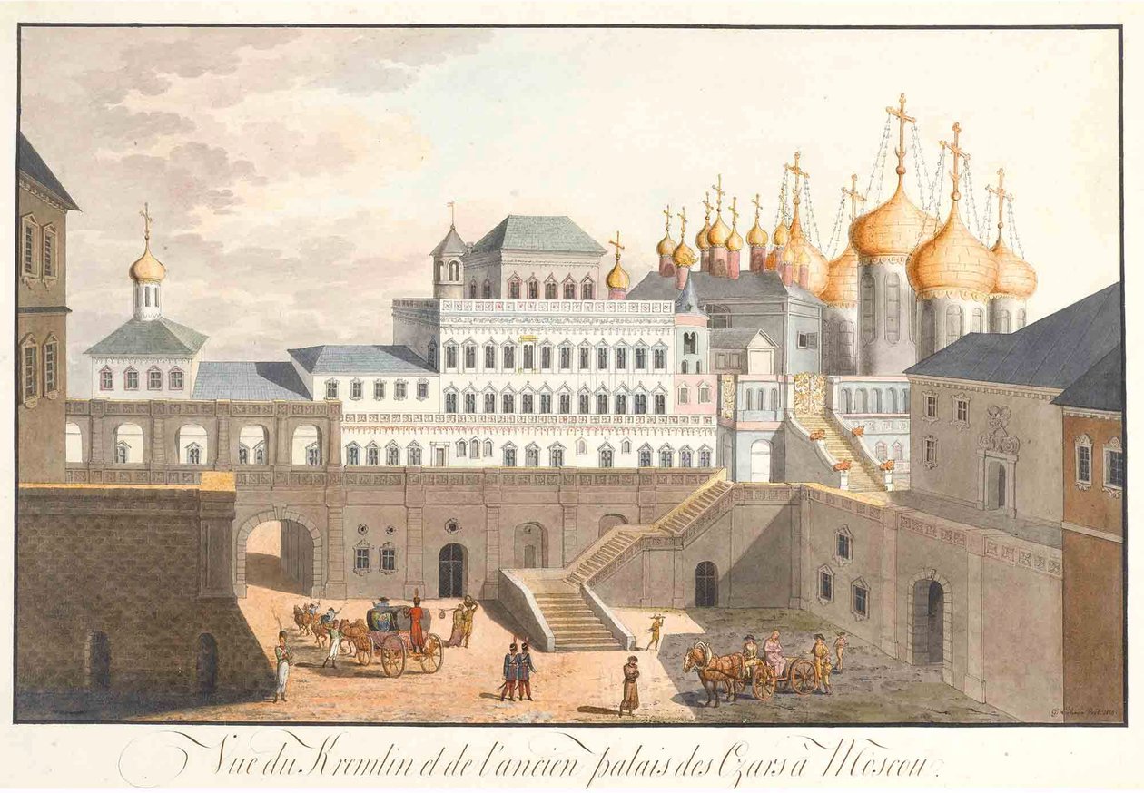 Vue du Kremlin à Moscou. Le palais Terem, 1813 - Johann Gottlieb Lohrer