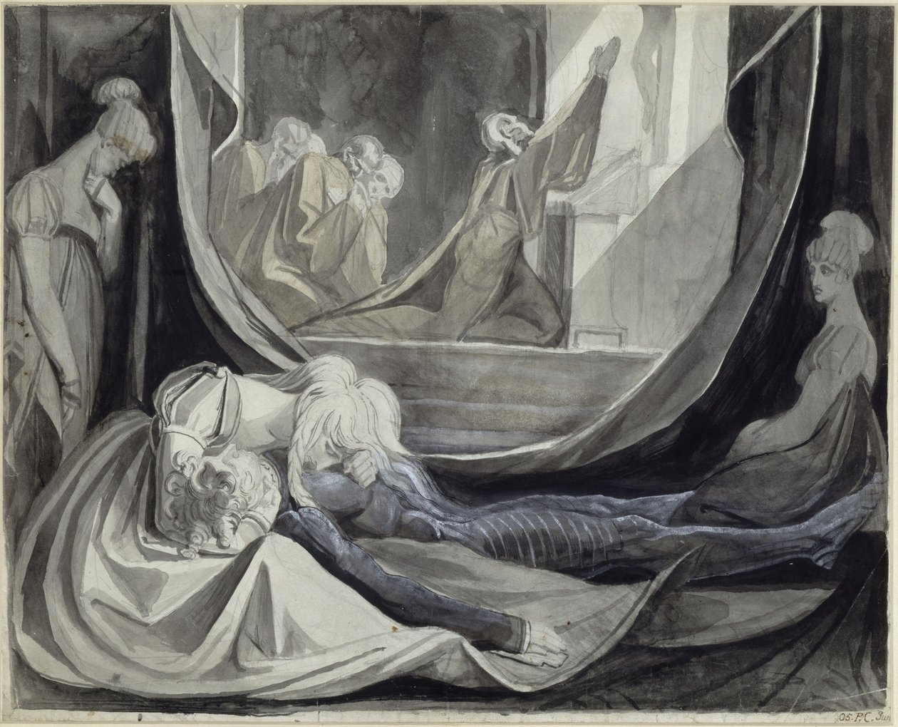 Kriemhild veille le corps de Siegfried - Johann Heinrich Füssli