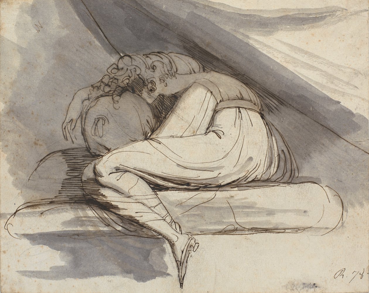 Femme assise, recroquevillée - Johann Heinrich Füssli