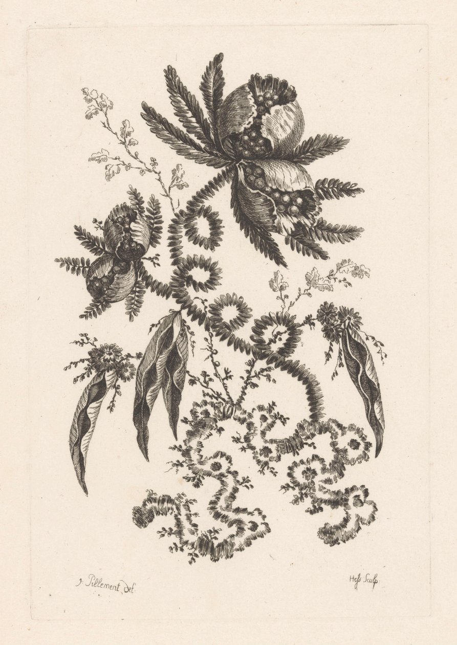 Fleurs avec baies (Fleures Baroque) - Johann Heinrich  Hess
