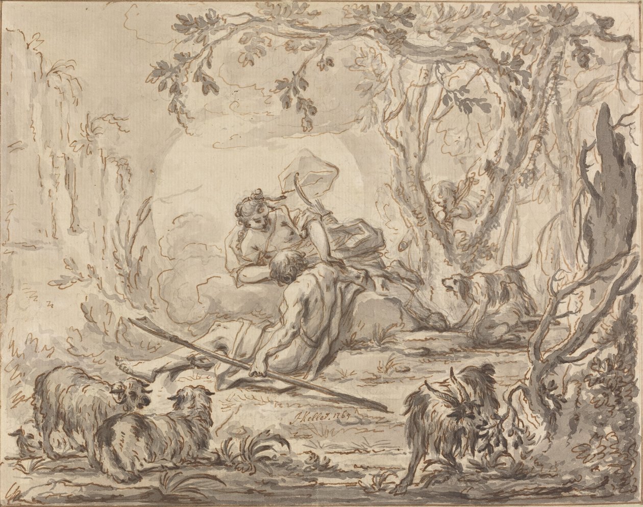 Diane et Endymion - Johann Heinrich Keller