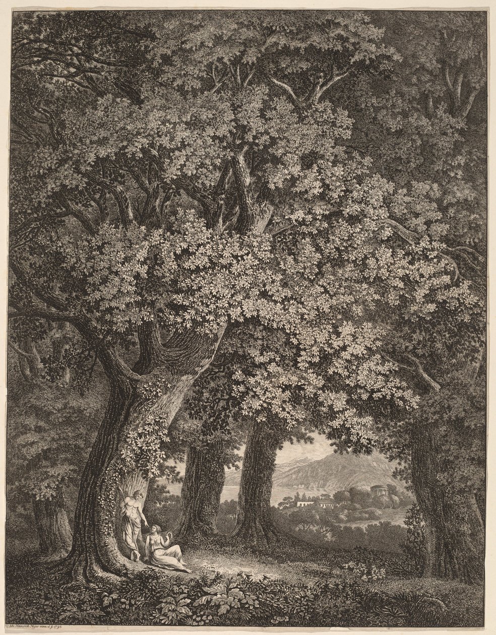 Paysage italien avec un couple de bergers - Johann Heinrich Meyer