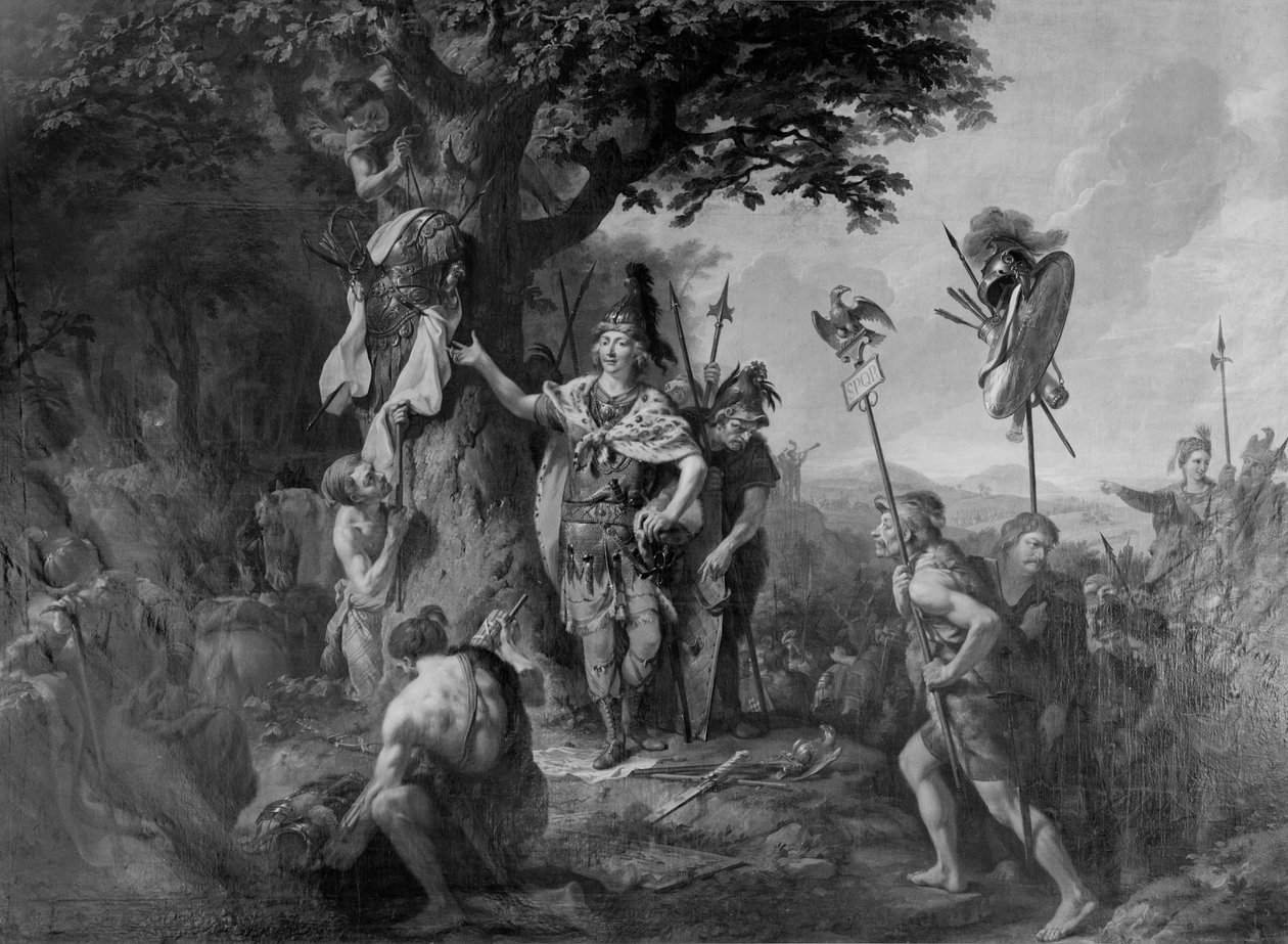 Hermann célébrant la victoire après la bataille dans la forêt de Teutobourg - Johann Heinrich Wilhelm Tischbein