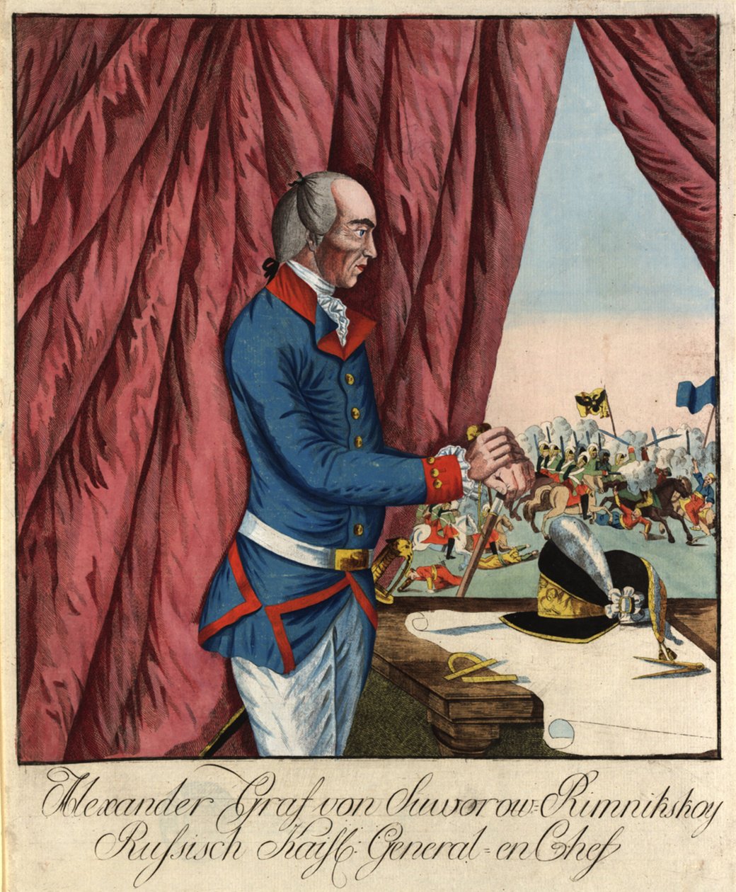 Maréchal généralissime Prince Alexandre Souvorov 1729-1800, vers 1790 - Johann Hieronymus Loeschenkohl