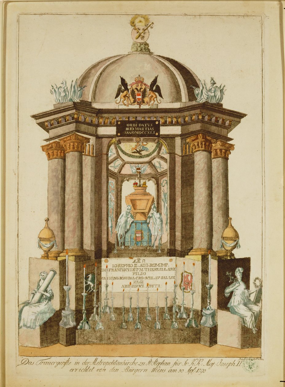 Monument funéraire (Castrum Doloris) érigé par les citoyens de Vienne pour la messe de requiem de l