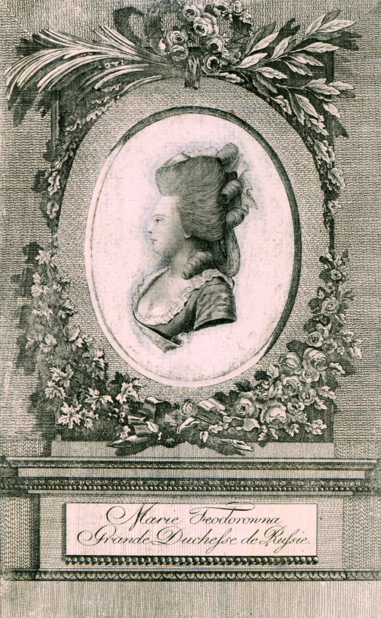 Portrait de la Grande-Duchesse Maria Feodorovna Sophie Dorothea de Wurtemberg 1759-1828, 1781 - Johann Hieronymus Loeschenkohl