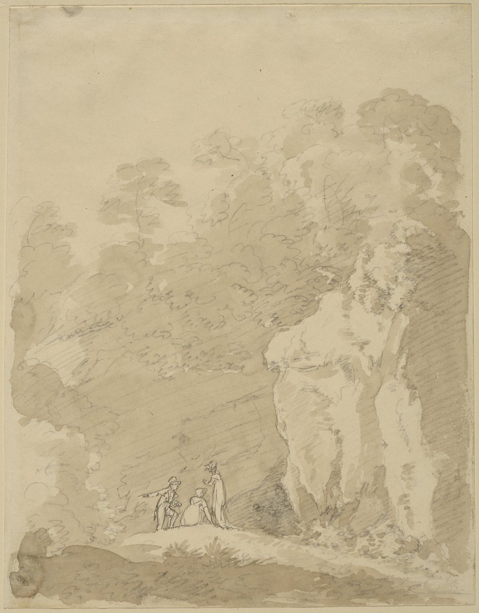 Homme et deux dames - Johann Jakob Dorner der Jüngere
