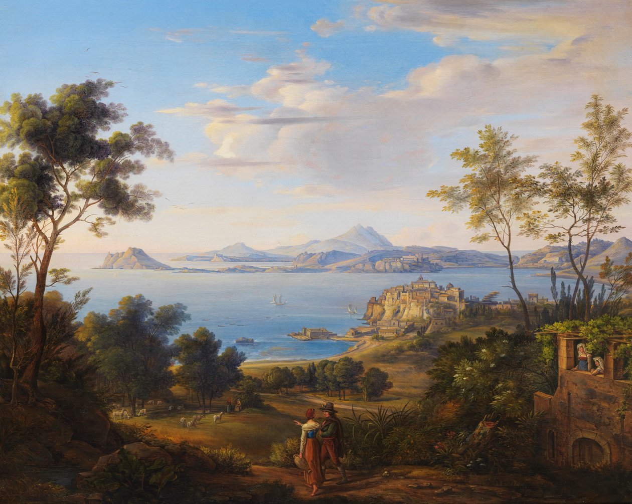 Johann Joachim Faber La baie de Pozzuoli près de Naples 1829 - Johann Joachim Faber