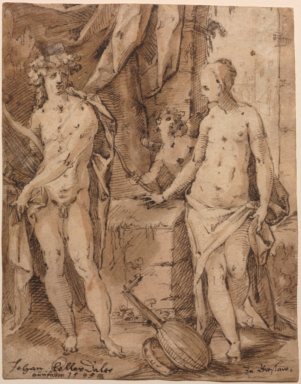 Apollon avec Érato et Cupidon - Johann Kellerthaler