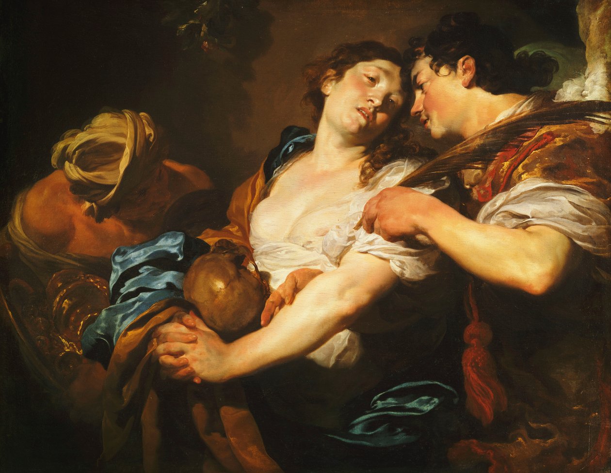 Un pécheur repentant se détournant de la tentation et offert une palme de salut par un ange - Johann Liss or Lis or von Lys