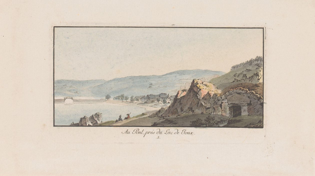 Vue sur Le Pont au Lac de Joux - Johann Ludwig Aberli