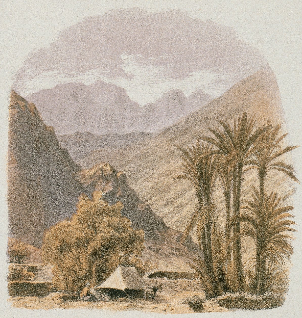 Sinaï. Gravure par Bernatz et alii - Steinkopk J.F. Éditeur - Johann Martin Bernatz
