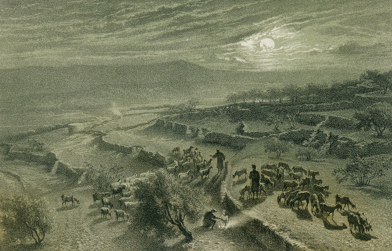 La Vallée des Bergers à Bethléem - Johann Martin Bernatz