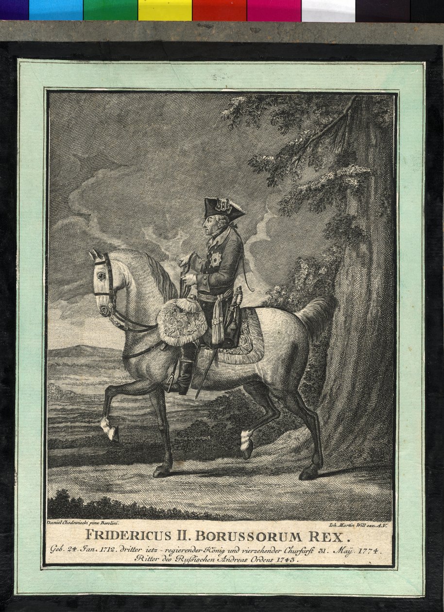 Frédéric II de Prusse à cheval - Johann Martin Will