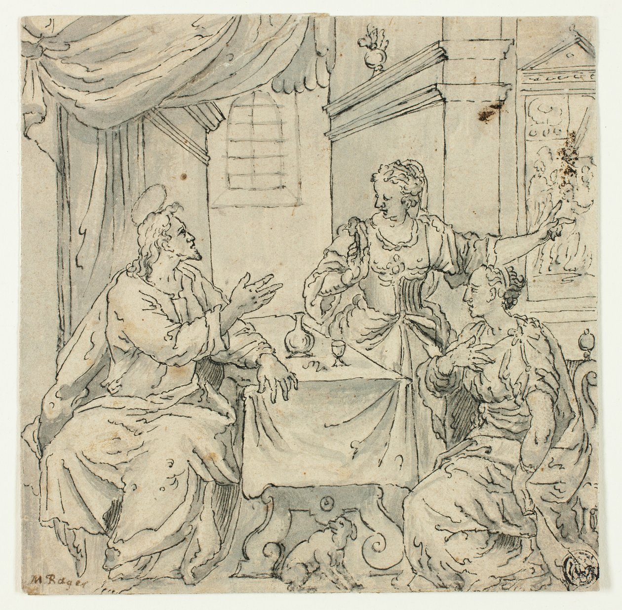Le Christ à la table de Marie et Marthe - Johann Mathias Kager