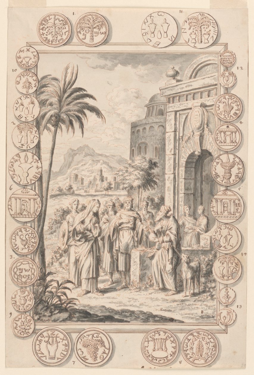 Étude pour Abimelech réprimande Sarah, Planche 81, Physica Sacra - Johann Melchior Füssli