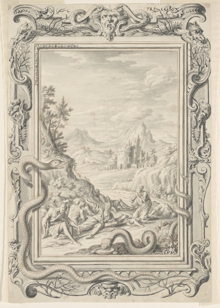Étude pour Serpents envoyés pour détruire les pécheurs, Planche 360, Physica Sacra - Johann Melchior Füssli