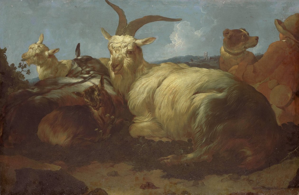 Un chevrier surveillant ses animaux - Johann Melchior Roos