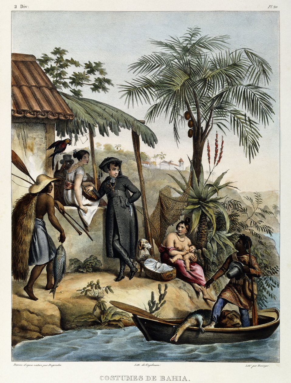 Costumes de Bahia, de "Voyage pittoresque au Brésil", 1835 - Johann Moritz Rugendas