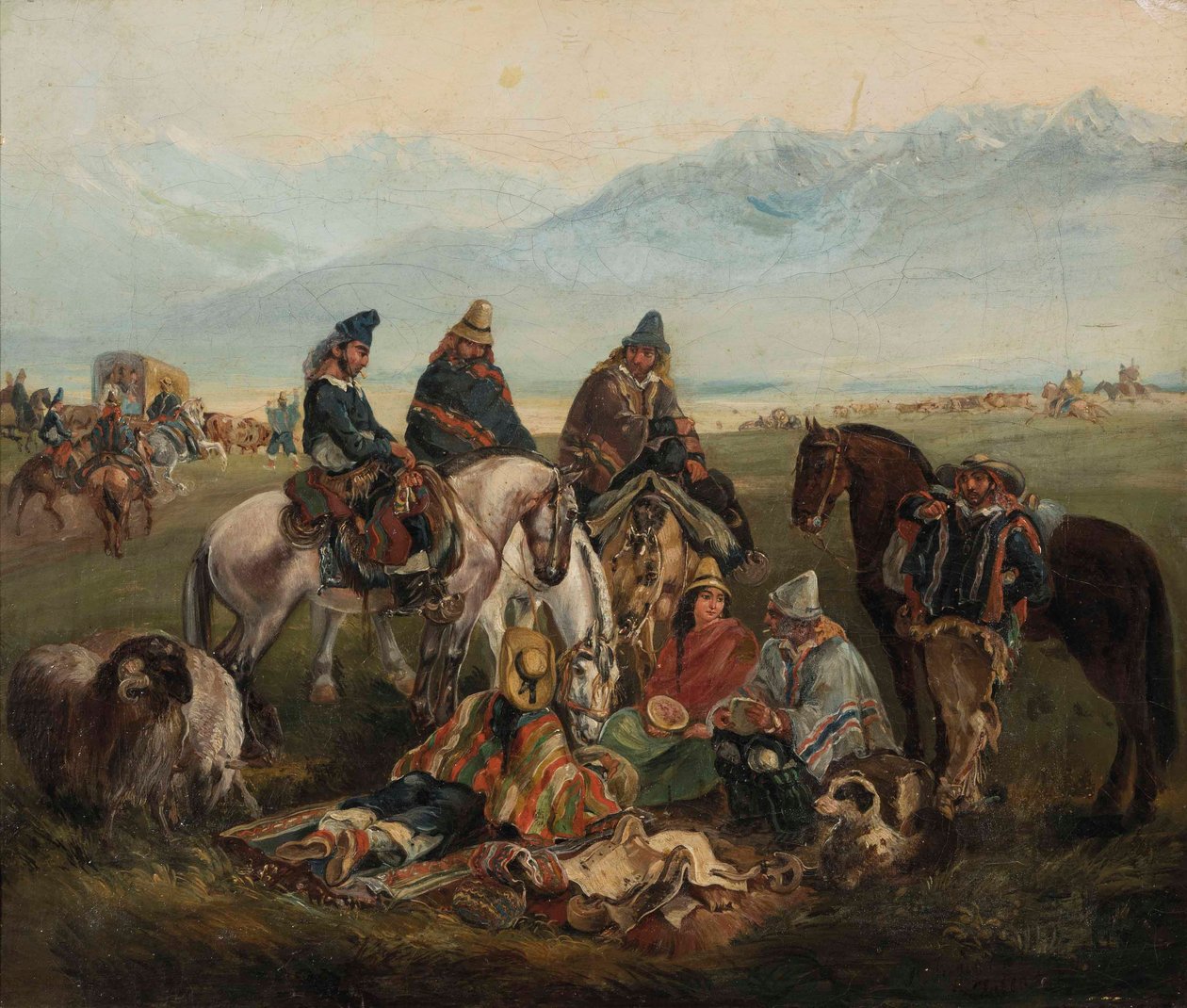 Espagnol : Huasos maulinos Huasos de la région du Maule - Johann Moritz Rugendas