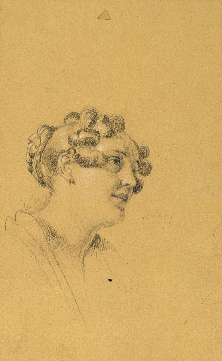 Étude de portrait féminin pour "Sortie du couple impérial après une grave maladie de l