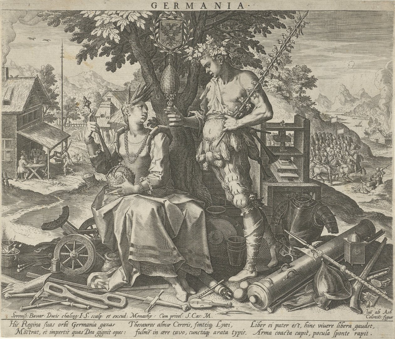 Allemagne avec Cérès et Bacchus - Johann Sadeler (I)