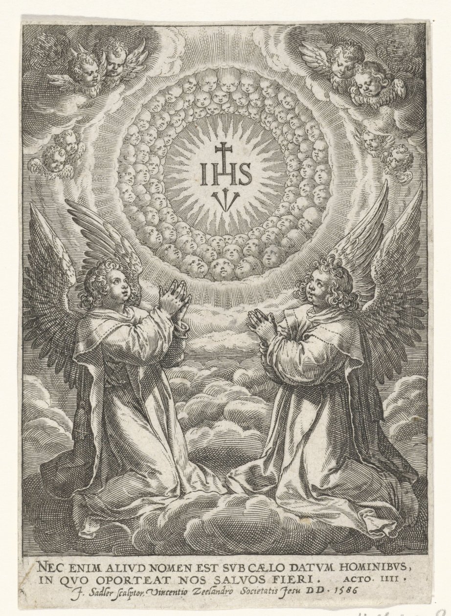 Anges adorant le monogramme du Christ - Johann Sadeler (I)