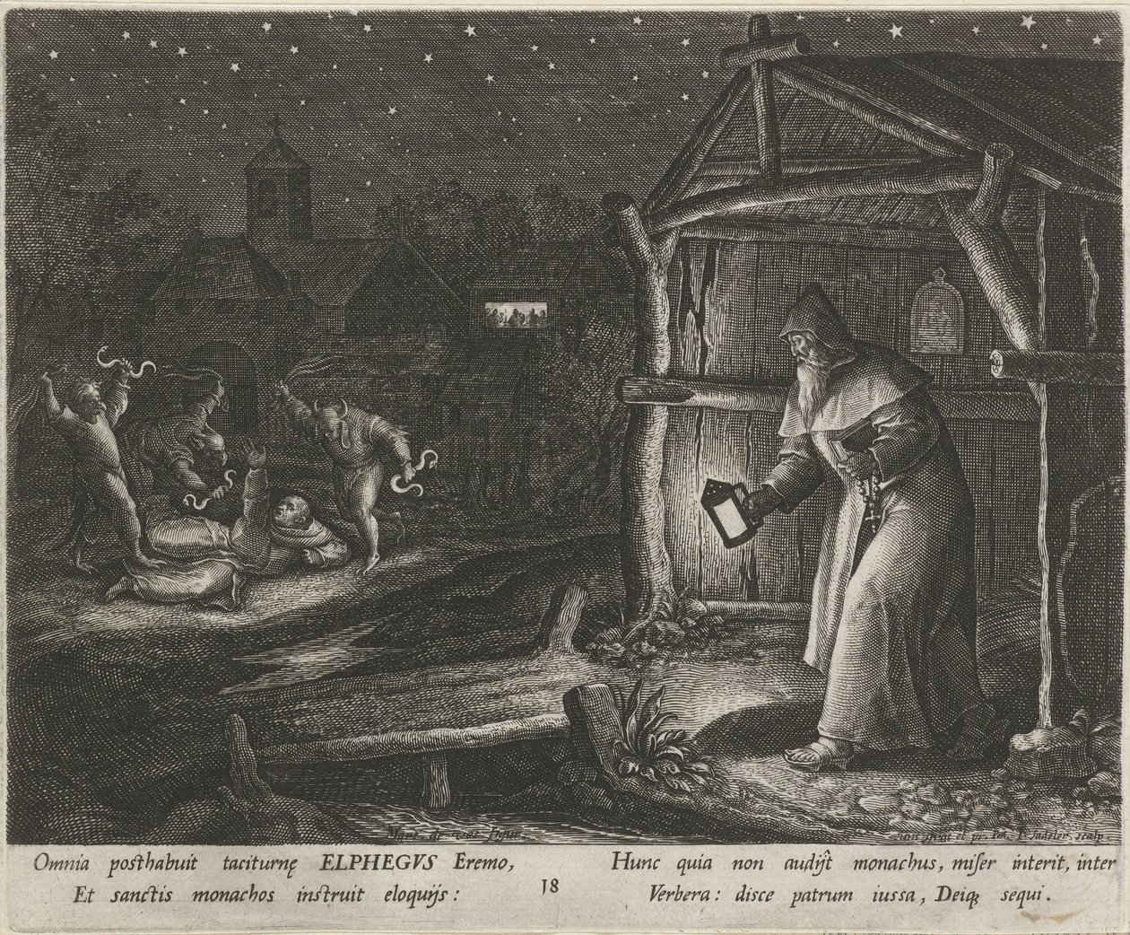 Saint Alphege de Canterbury en ermite - Johann Sadeler (I)