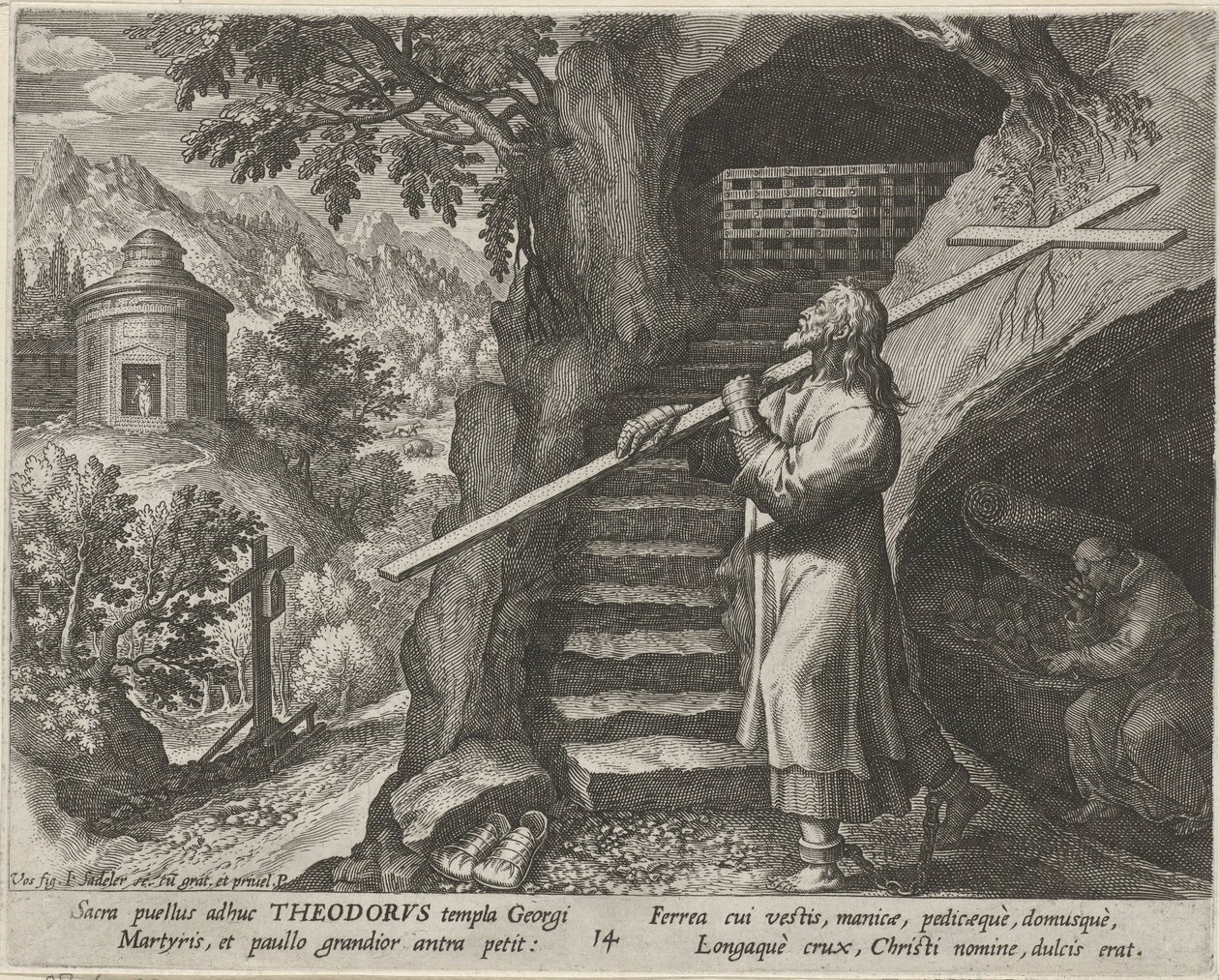 Saint Théodore Tiron en ermite - Johann Sadeler (I)