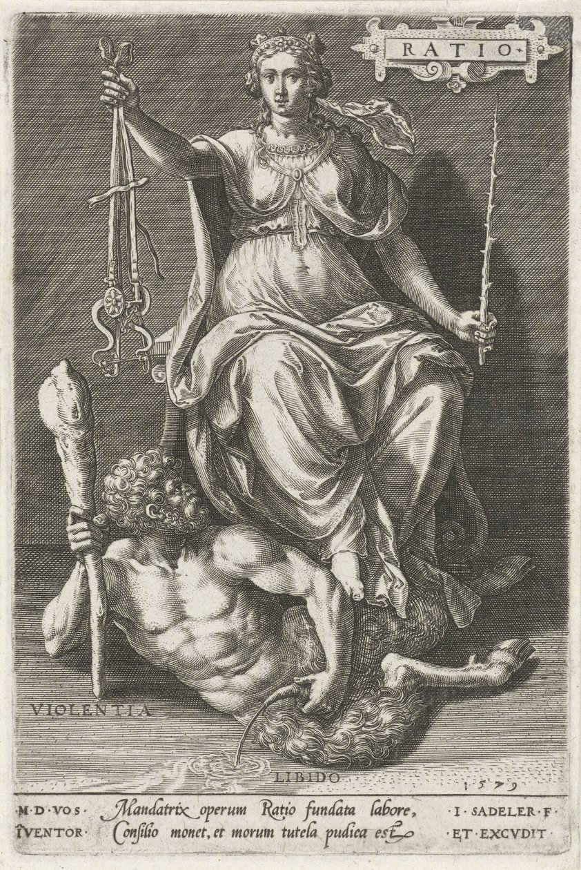La Raison triomphe de la Violence (Les vertus triomphent des vices) - Johann Sadeler (I)
