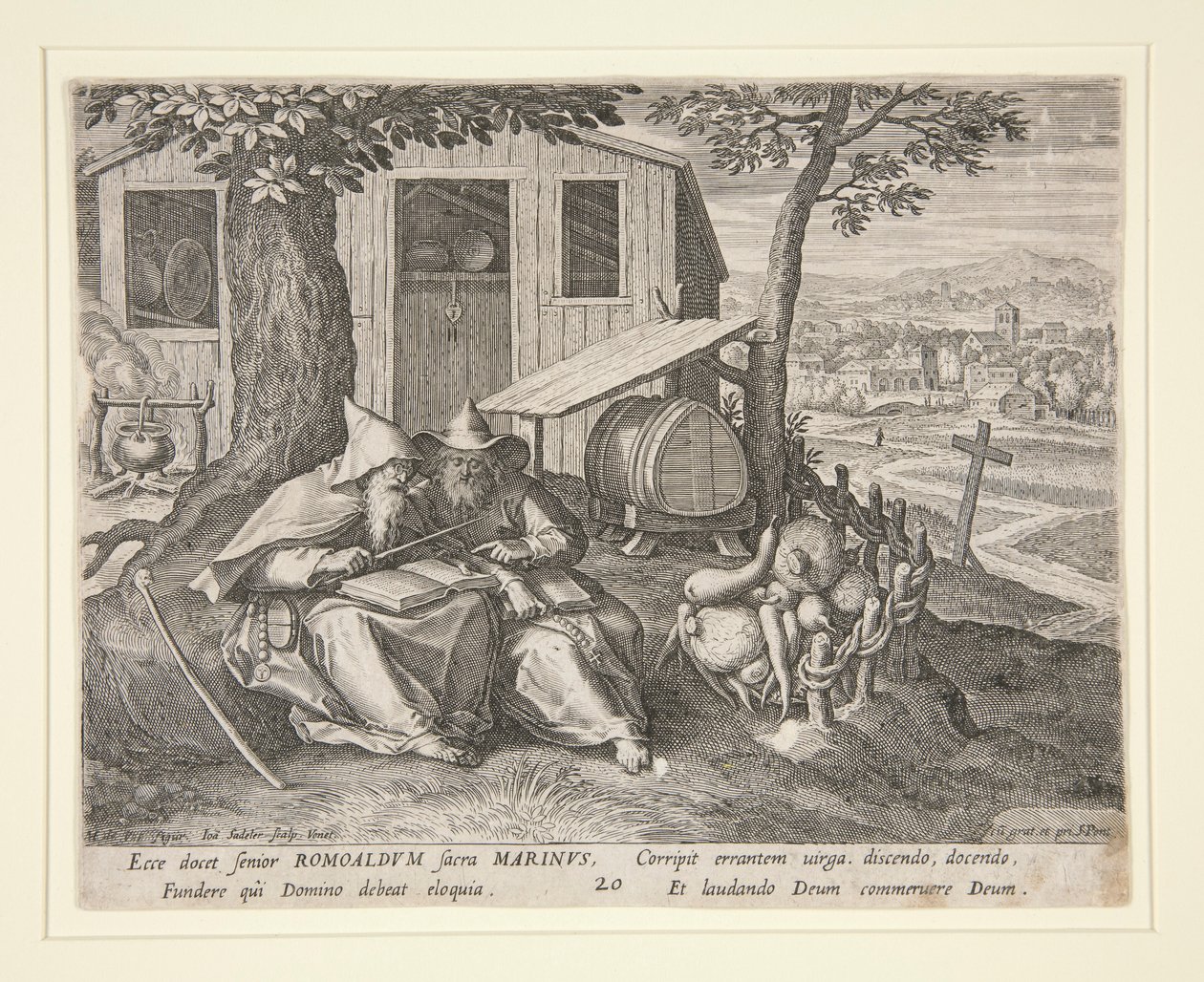 Saints Romualdus et Marinus (de Oraculum Anachoreticum, 20) - Johann Sadeler I