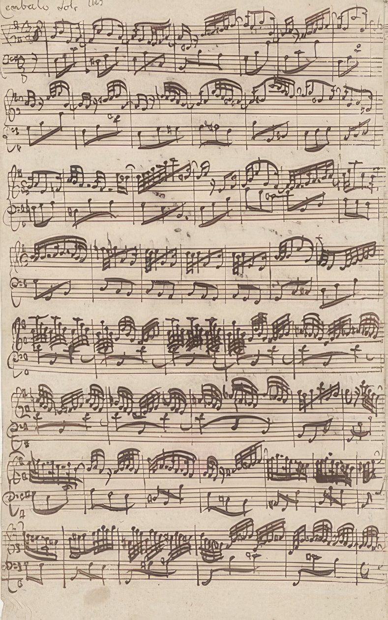 Allegro (Clavecin solo) de la première version de la Sonate n° 6 en sol majeur pour violon et clavecin obligé - Johann Sebastian Bach